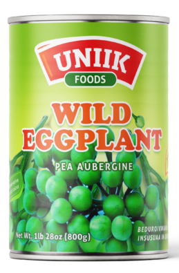 Experience the authentic depth of Ghanaian soups and stews, preserved in every can. Uniik Foods Wild Eggplant brings you the pea aubergine — known as Beduro or Kwahu Nsusua — wild-harvested at their peak and gently preserved in natural brine with no preservatives and no artificial colours, so their distinctive bitter flavour and firm texture arrive perfectly intact.
